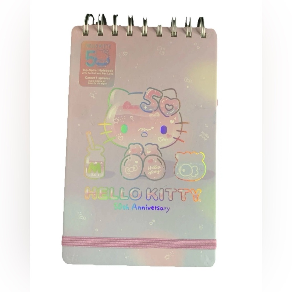 NWT Hello Kitty 50TH Anniversary Spiral Notebook With Pen Loop